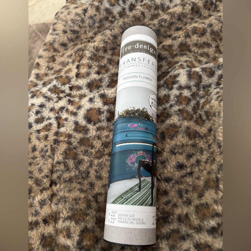 NEW Transfer Passion Flower - Blue and Pink re-design with Prima New in Tube